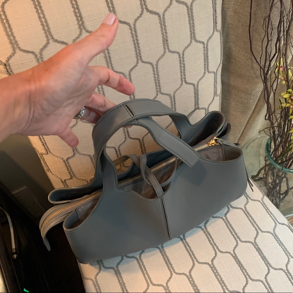 Celine Trifold Grey Soft Grain Leather